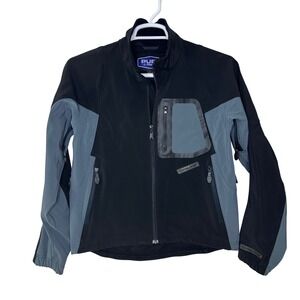 Polaris Softshell Jacket Mens Small Black Gray Zip Up ATV Vented Outdoor Utility